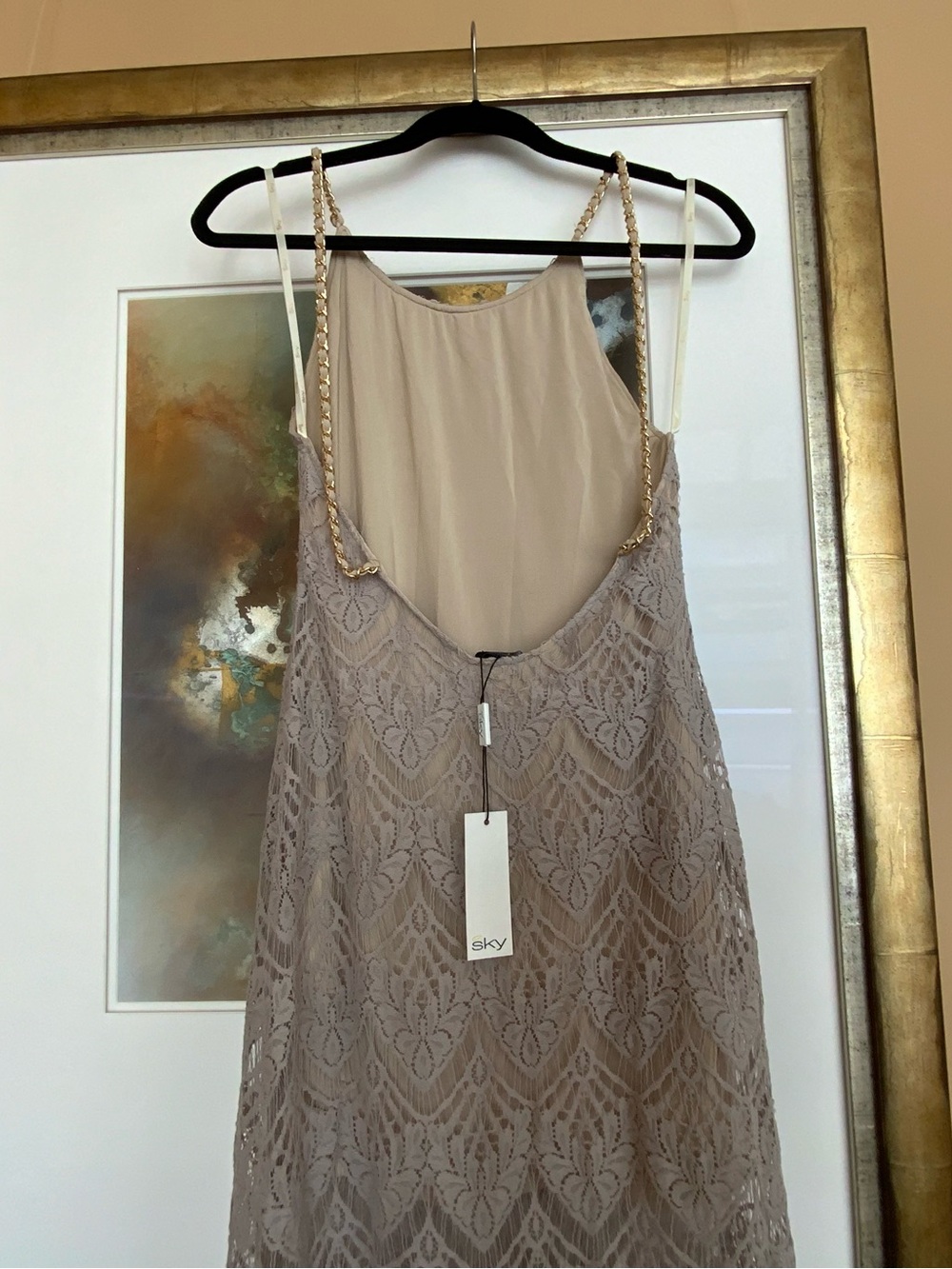 Sky Beige Lace Maxi Dress - Picture 6 of 9